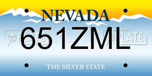 651ZML Nevada License Plate