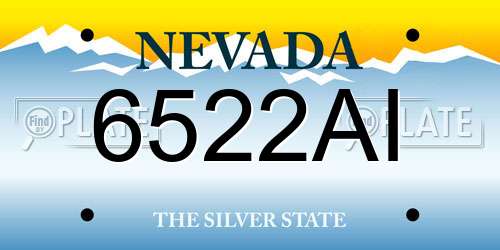 6522AI Nevada License Plate
