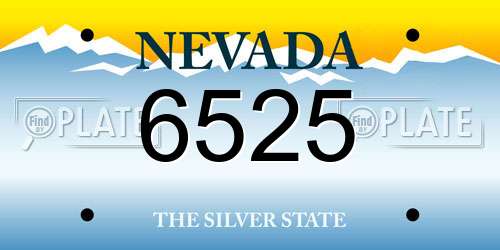 6525 Nevada License Plate