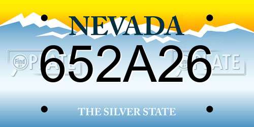 652A26 Nevada License Plate