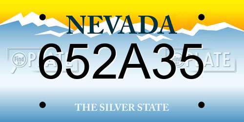 652A35 Nevada License Plate