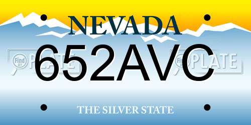 652AVC Nevada License Plate