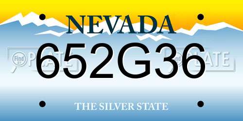 652G36 Nevada License Plate