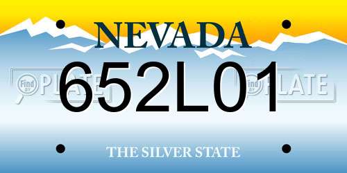 652L01 Nevada License Plate