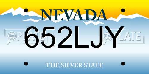 652LJY Nevada License Plate