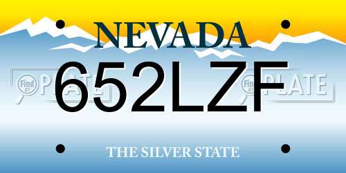 652LZF Nevada License Plate