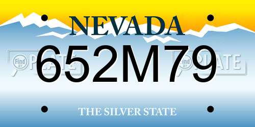 652M79 Nevada License Plate