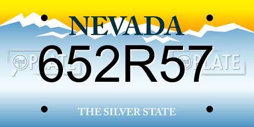 652R57 Nevada License Plate