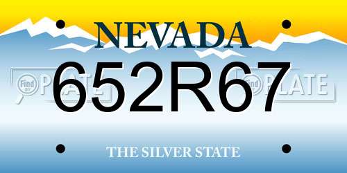 652R67 Nevada License Plate