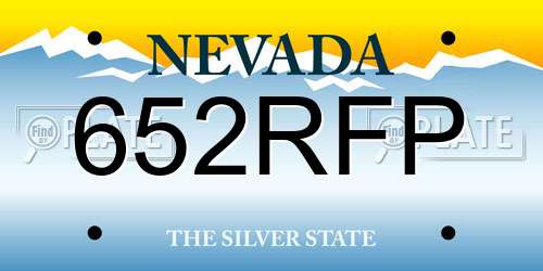 652RFP Nevada License Plate