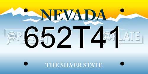 652T41 Nevada License Plate