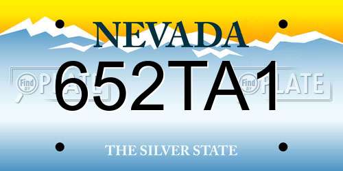 652TA1 Nevada License Plate