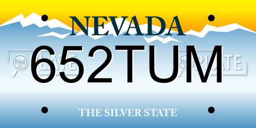 652TUM Nevada License Plate