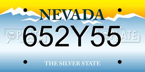 652Y55 Nevada License Plate