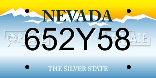 652Y58 Nevada License Plate