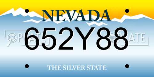 652Y88 Nevada License Plate