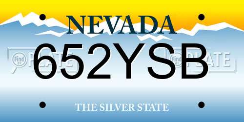 652YSB Nevada License Plate