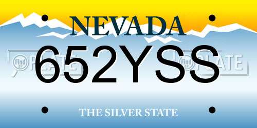 652YSS Nevada License Plate