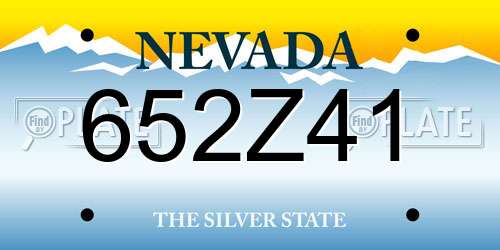 652Z41 Nevada License Plate