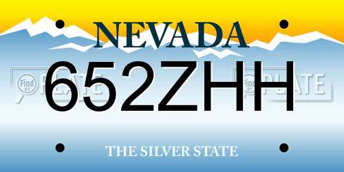 652ZHH Nevada License Plate