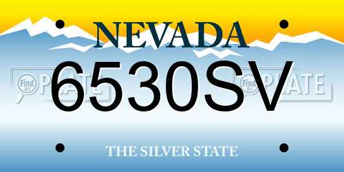 6530SV Nevada License Plate