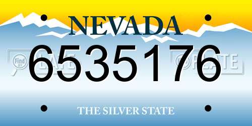 6535176 Nevada License Plate