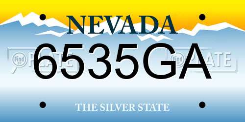 6535GA Nevada License Plate