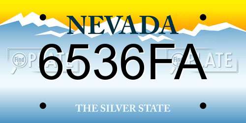 6536FA Nevada License Plate