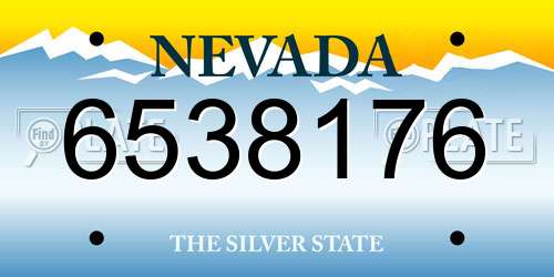 6538176 Nevada License Plate