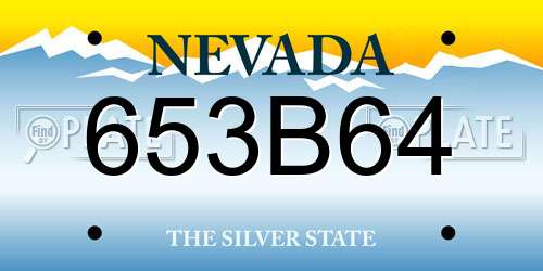 653B64 Nevada License Plate