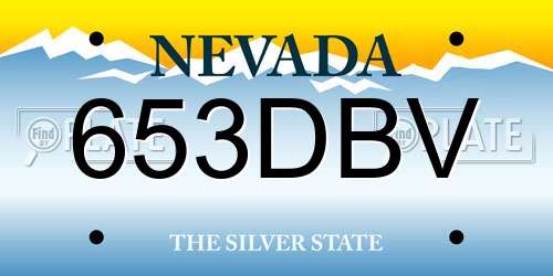 653DBV Nevada License Plate
