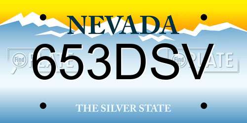653DSV Nevada License Plate