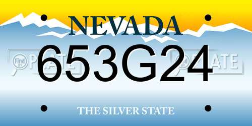 653G24 Nevada License Plate