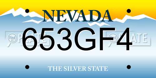 653GF4 Nevada License Plate