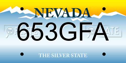 653GFA Nevada License Plate