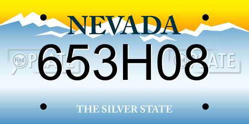 653H08 Nevada License Plate