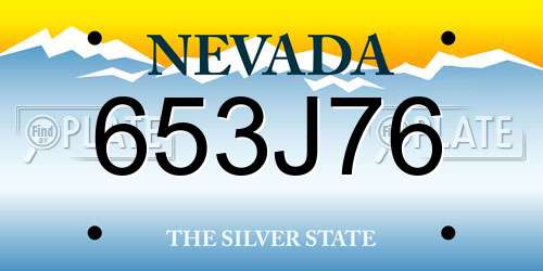 653J76 Nevada License Plate