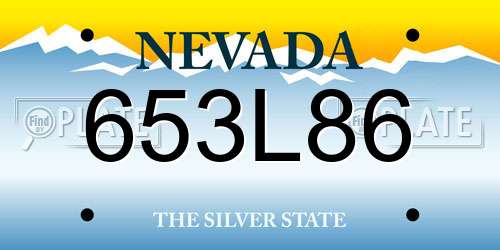 653L86 Nevada License Plate