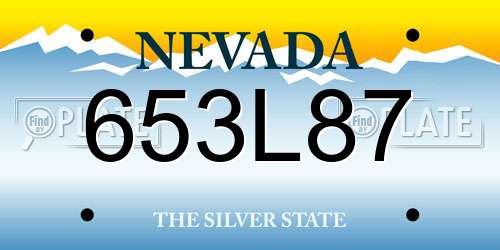 653L87 Nevada License Plate