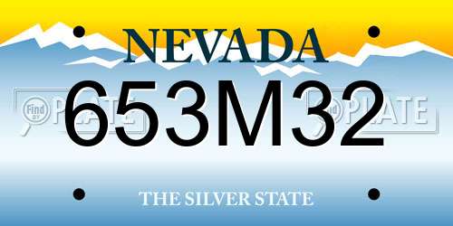 653M32 Nevada License Plate