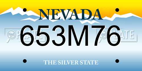 653M76 Nevada License Plate