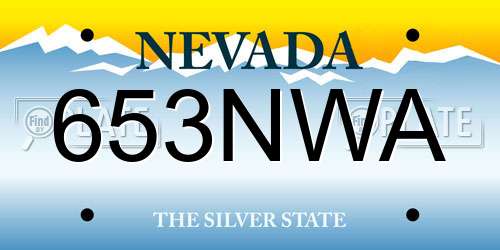 653NWA Nevada License Plate