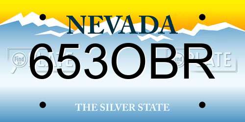 653OBR Nevada License Plate