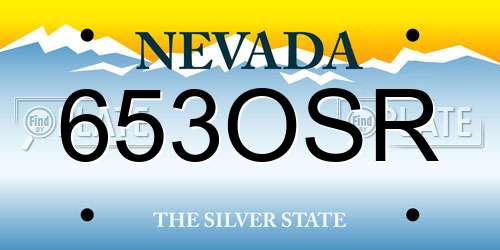 653OSR Nevada License Plate