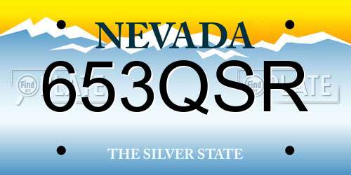 653QSR Nevada License Plate