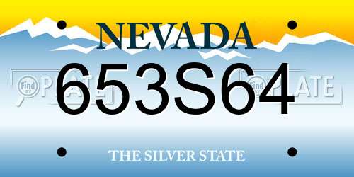 653S64 Nevada License Plate