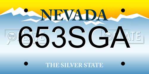 653SGA Nevada License Plate