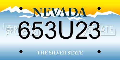 653U23 Nevada License Plate