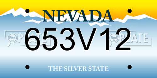 653V12 Nevada License Plate