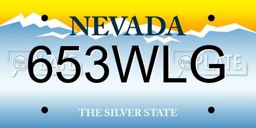 653WLG Nevada License Plate